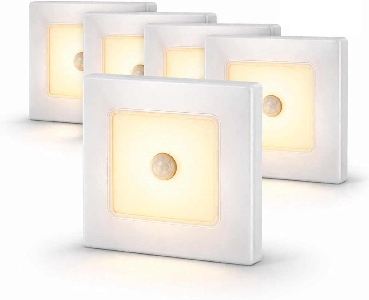 ADAKAT Set of 5 LED Stair Lights, Motion Sensor, Warm White, 3000 K - ShopVlot
