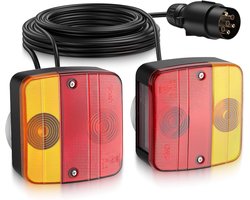 COLFULINE Halogen Rear Light for Trailers with Magnetic Mount and 7-Pin Plug, E9 Tested, Waterproof IP65, Includes - ShopVlot