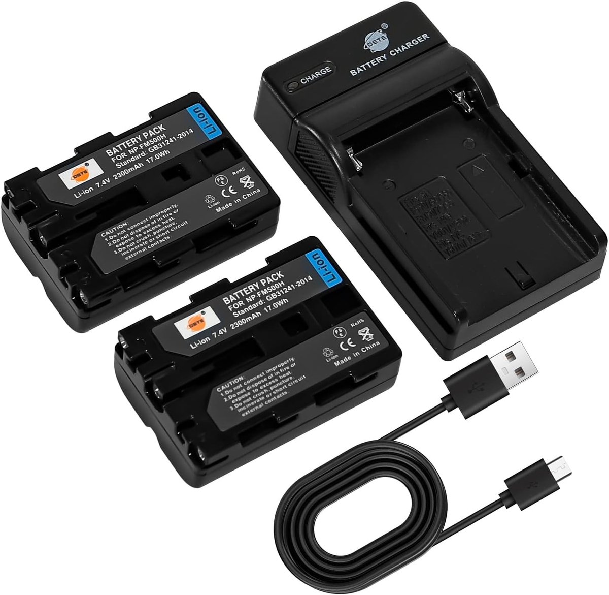 DSTE NP-FM500H Battery (2 PCS) and Charger Compatible with Sony a700, a58, DSLR-A100, DSLR-A200 - ShopVlot