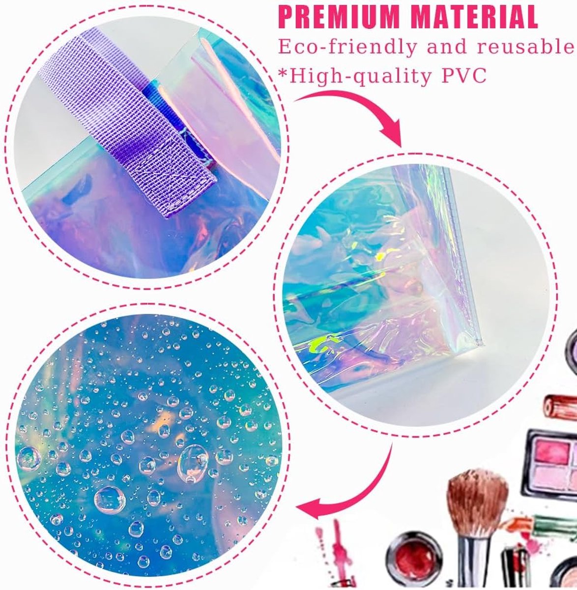 Waterproof Holographic Transparent Handbag, Laser Bag, Girls, Beach Bag, PVC, Shopping Bag for Sports, Work, Safety - ShopVlot