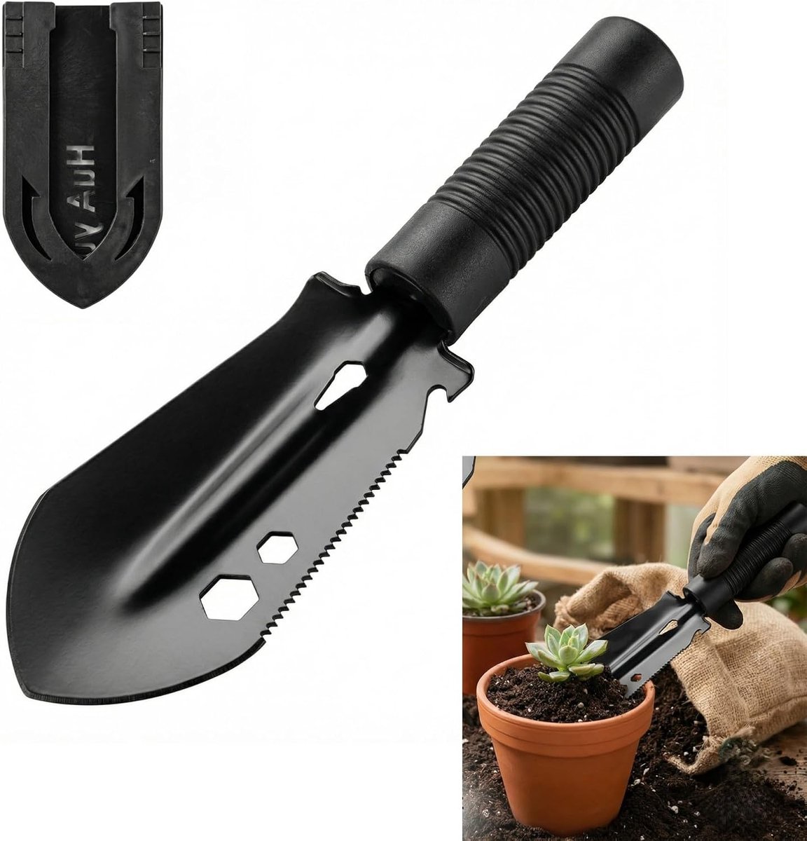 QLK Ultralichte 9-in-1 Camping Schep - Multifunctionele Tuingereedschap met Draagtas, Ideaal voor Camping en Outdoor - ShopVlot