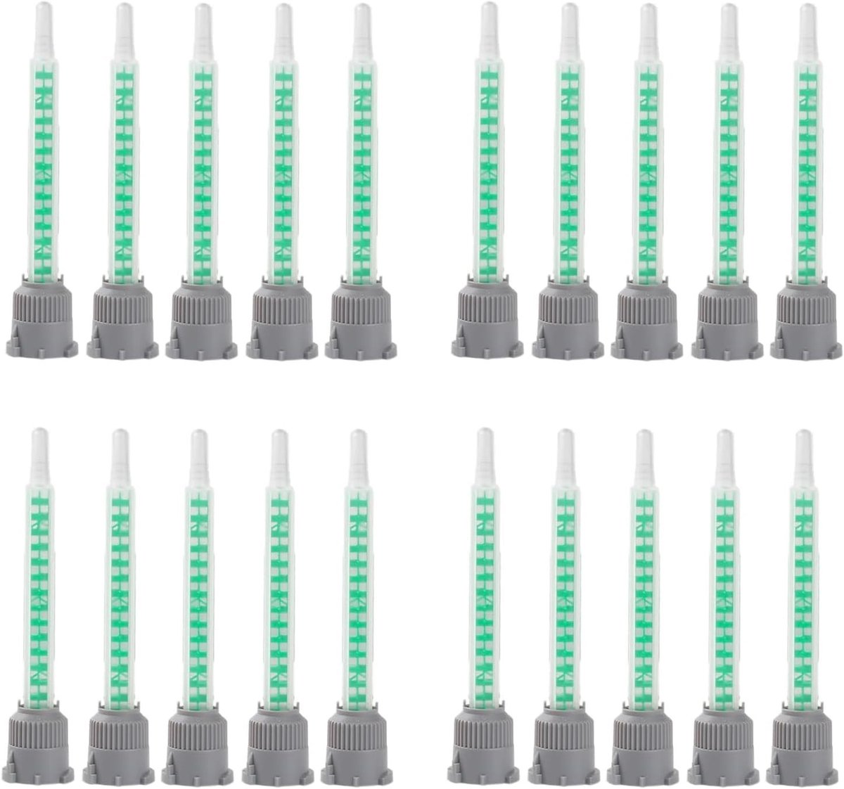 20 Stuks Mengnozzles voor 2K Lijm en Epoxyhars, 1:1 Mengnozzles voor Kunststof Lijm en Twee-componenten Hechting