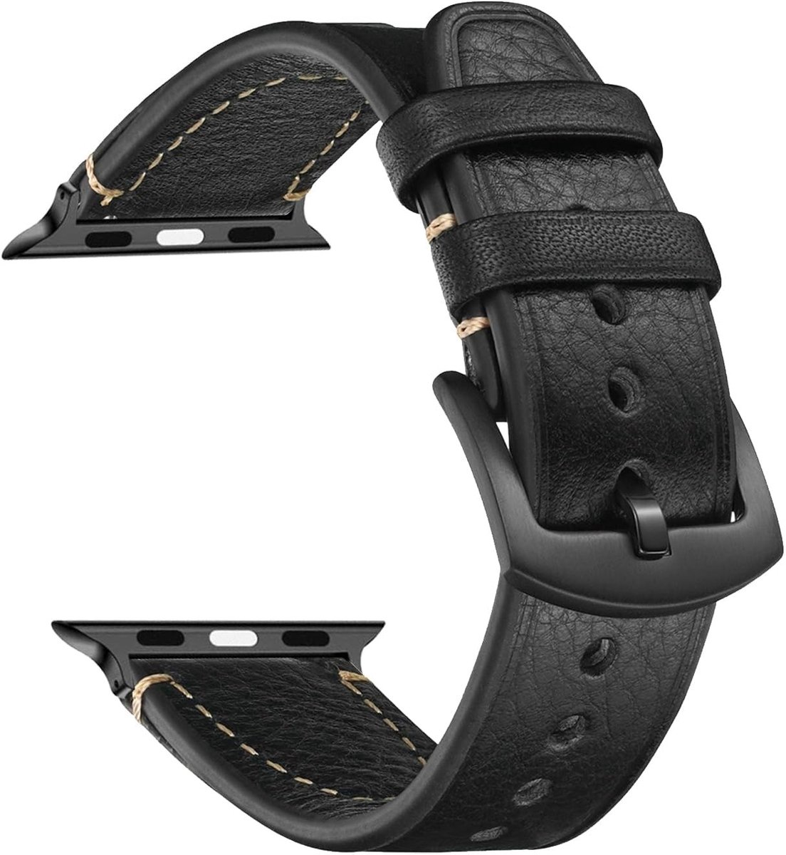 Vintage leren horlogeband voor Apple Watch 38 mm/40 mm/41 mm met roestvrijstalen gesp, vervangende strap voor 42 mm/44 mm/45 mm/49 mm, stijlvol en comfortabel