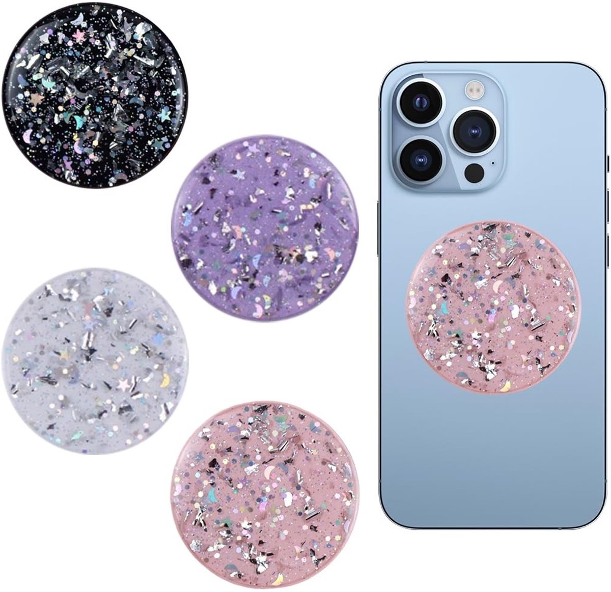 Telefoon Ringhouders - 4 Stuks met 360 Graden Rotatie - Multicolor