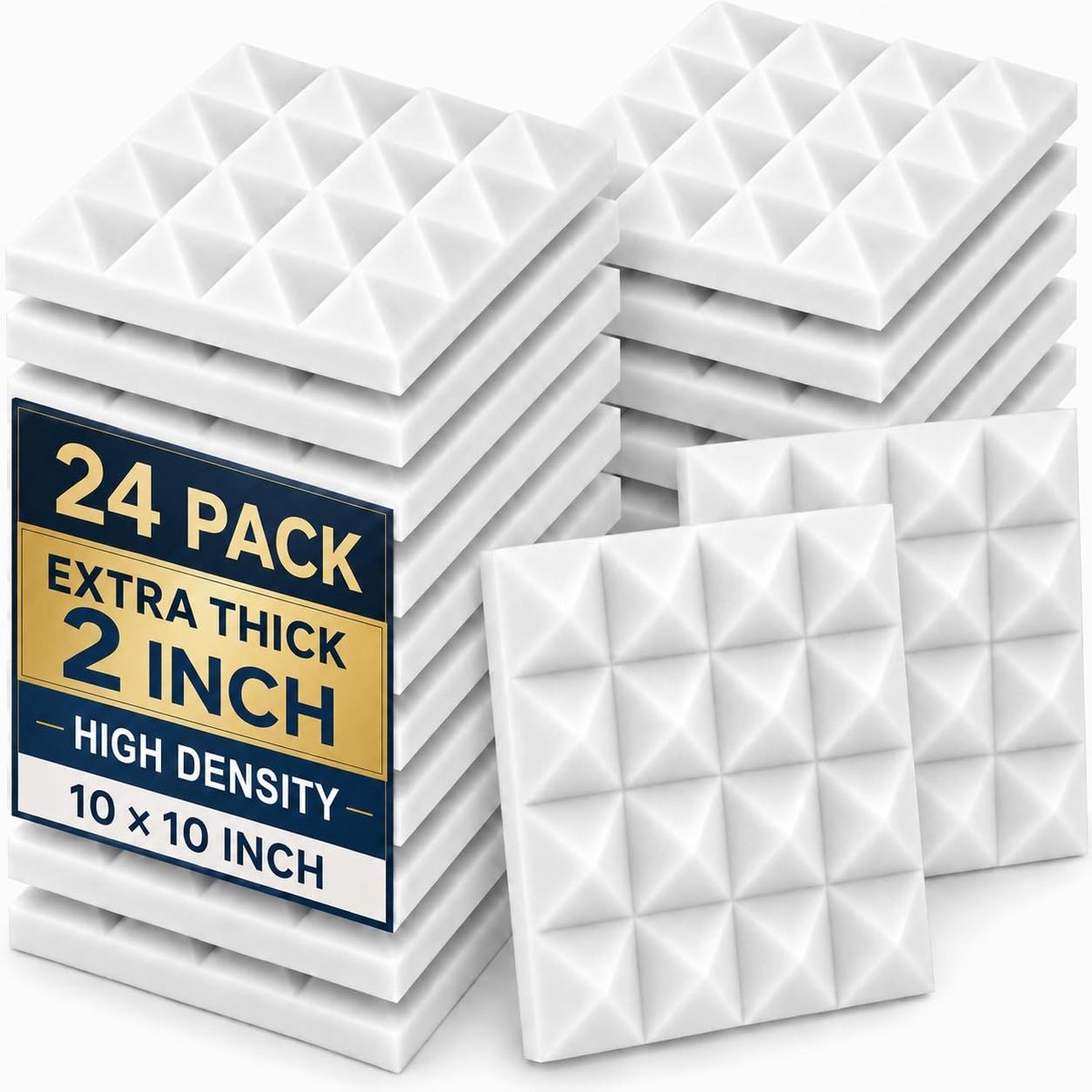 Akoestische Schuim Panelen - 24 Stuks - Piramide 25 x 25 x 5 cm