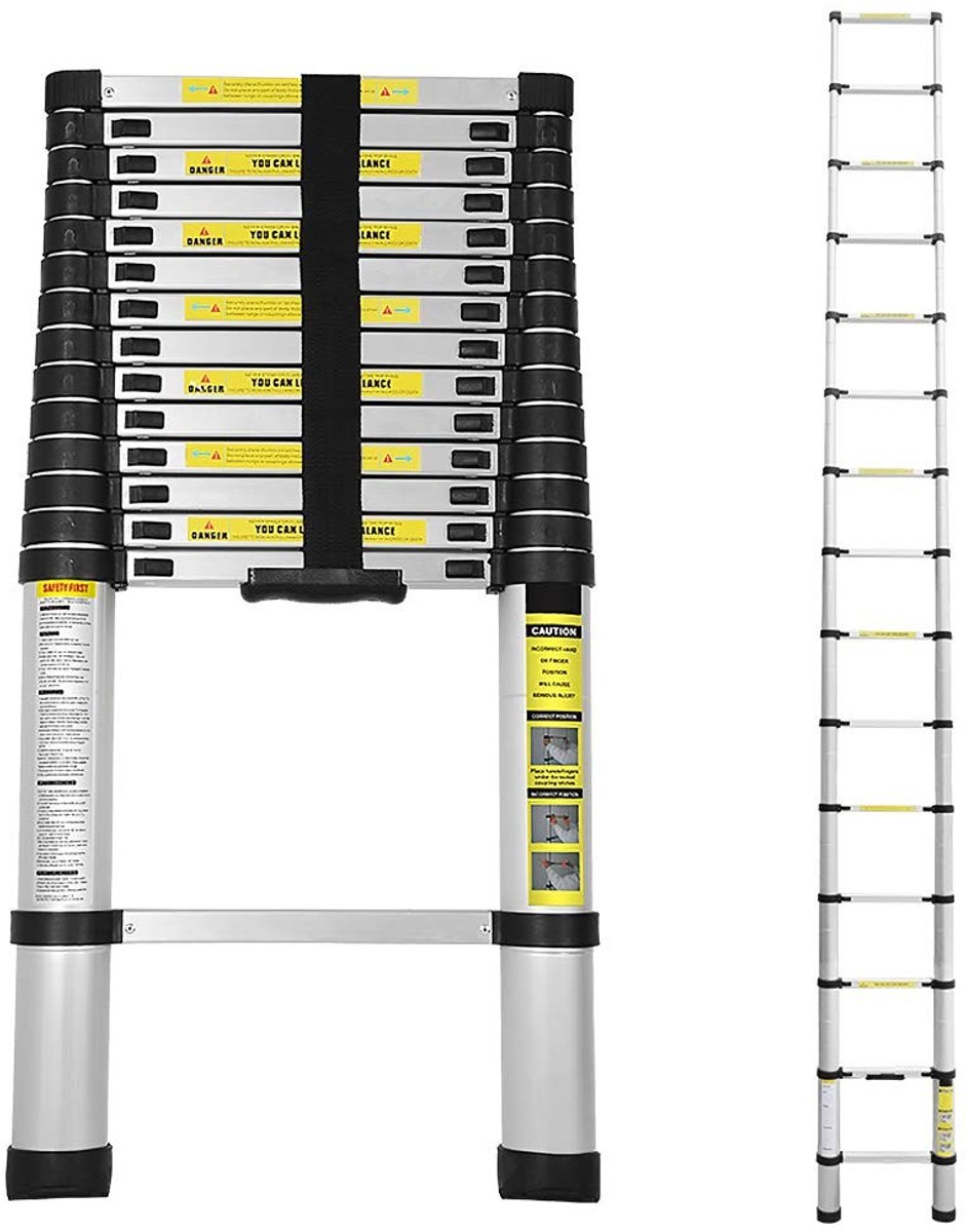 Telescopische Ladder - Aluminium 4.4m, 150 kg Draagkracht