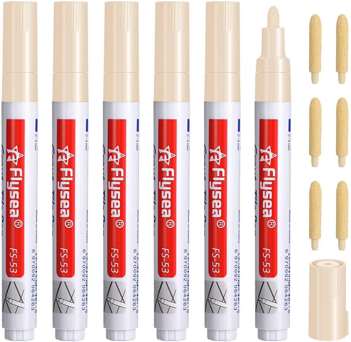 Mortar Repair Pens Set van 6 - Beige voor Wand en Vloer