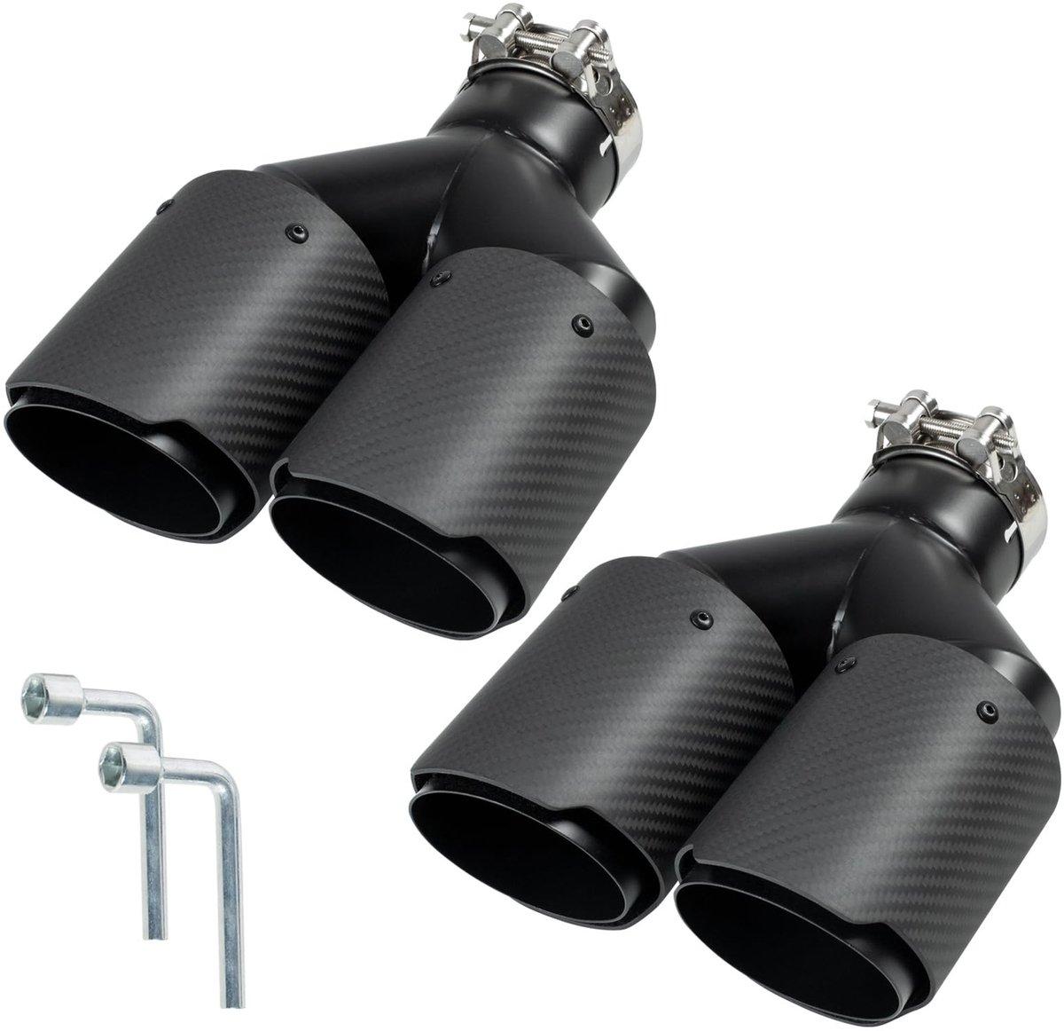 Roestvrijstalen Uitlaatpijpuiteinden - 60 mm - 2 Stuks