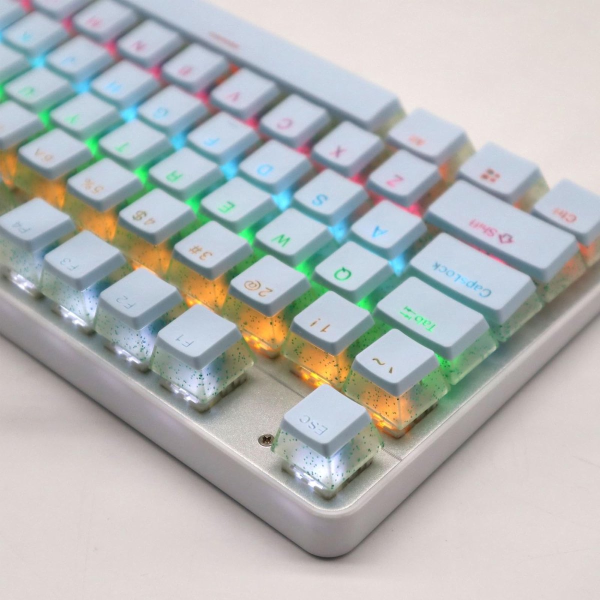 Keycaps Set van 104 - Glossy Pudding Double Shot Profiel - Blauw