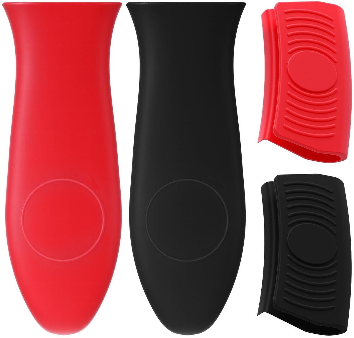 Silicone Handgreep Beschermers - 4 Stuks Rood en Zwart