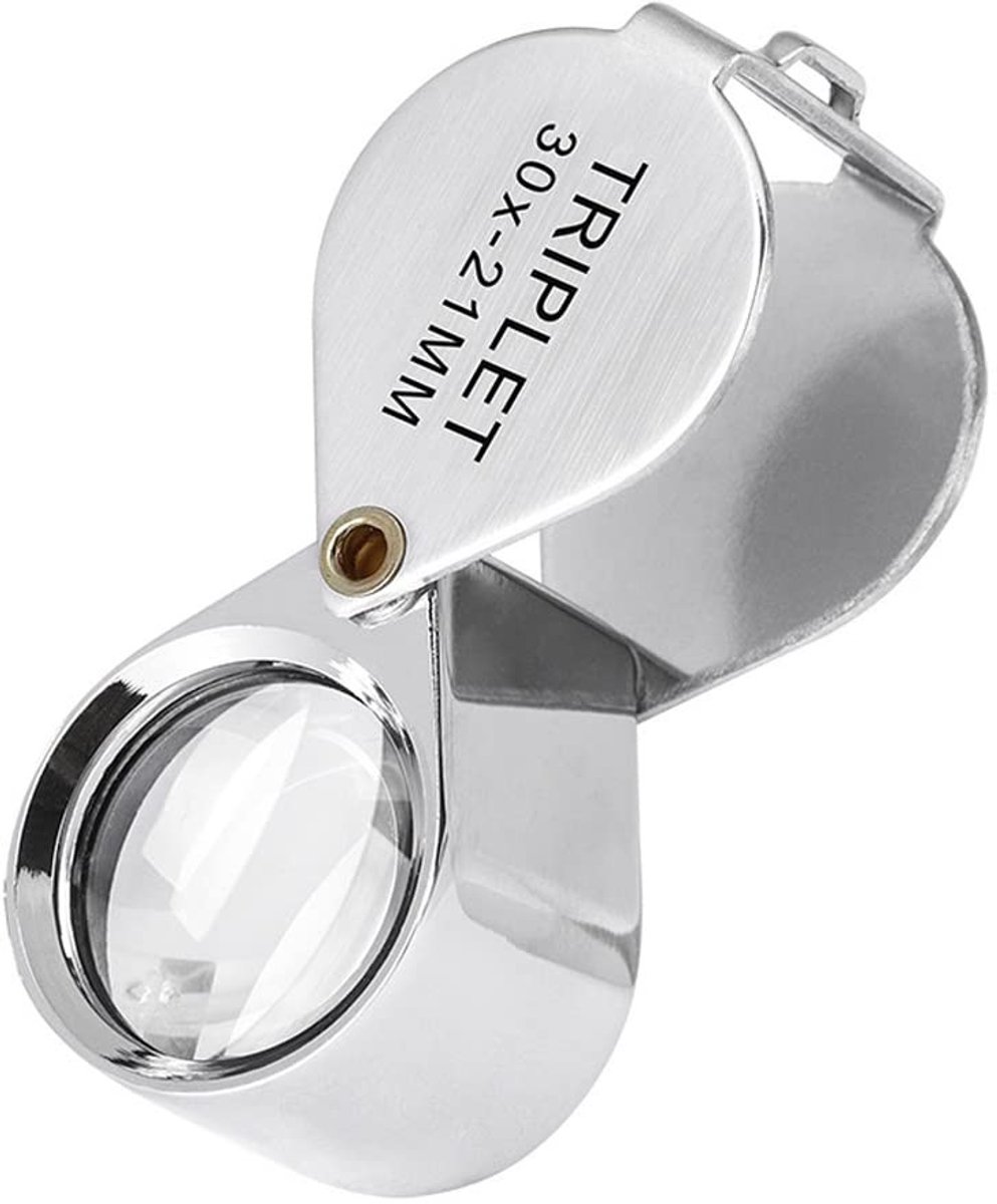 Vergrootglas 30x - Vouwbaar Metaal met 21 mm Lens
