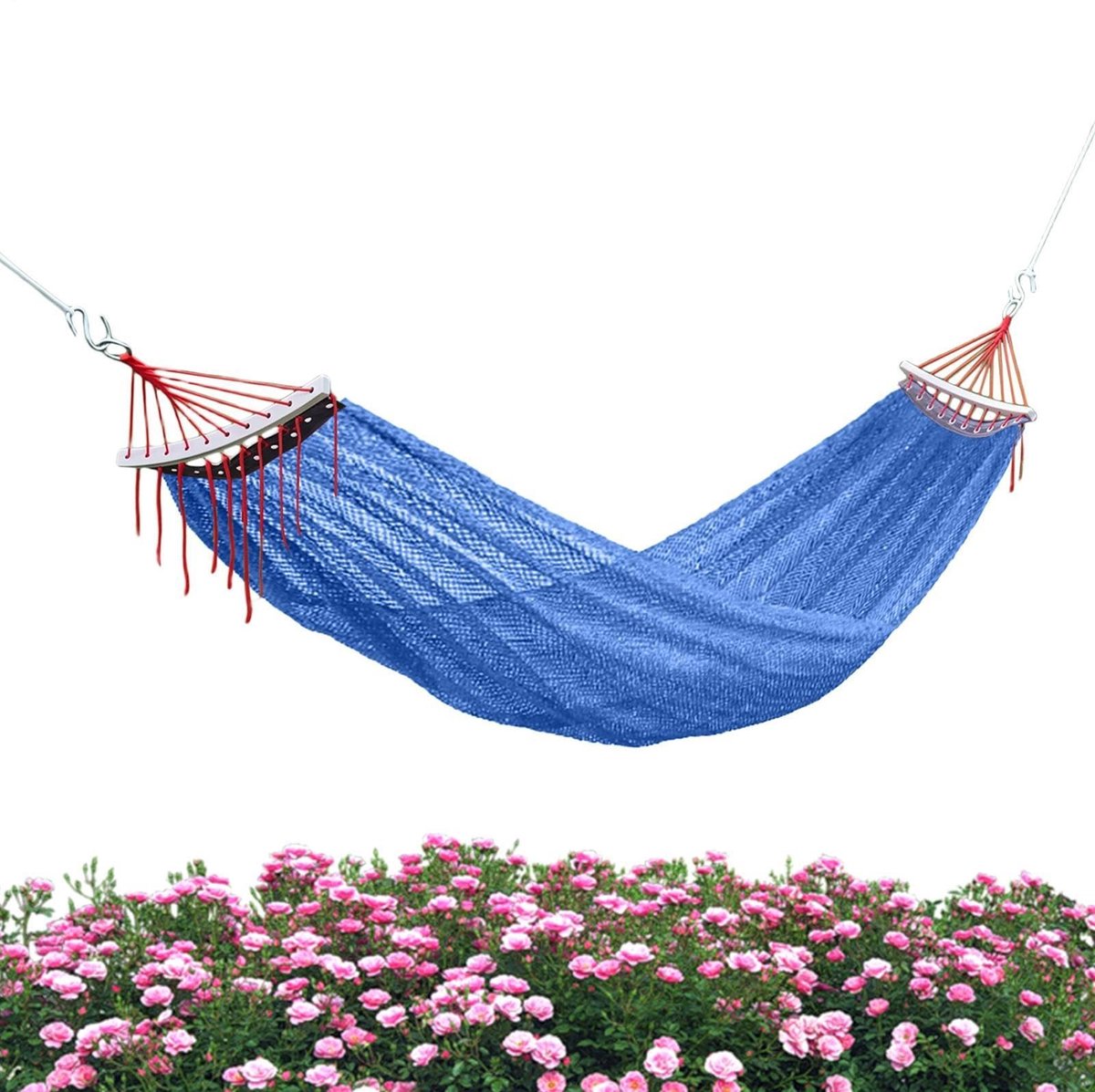 Draagbare Outdoor Hangmat - Lichtgewicht met Fijnmazig Net - Blauw