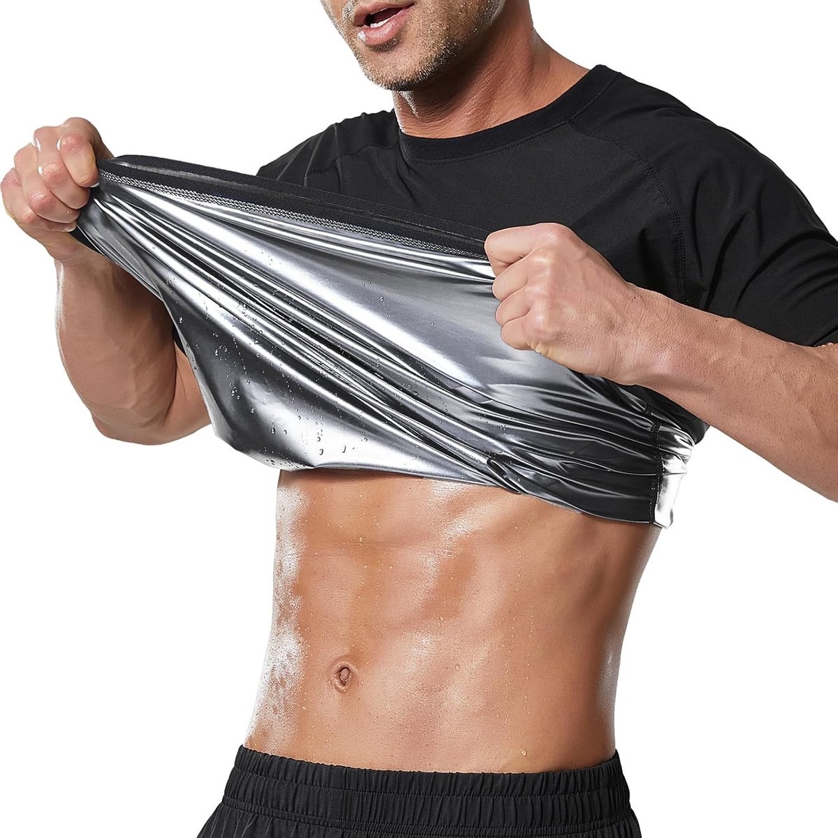 Sauna Sweat Shirt voor Gewichtsverlies en Verbranding van Vet | Korte Mouwen Neopreen Trainer en Corset voor Slanker Lichaam tijdens Sport en Workout
