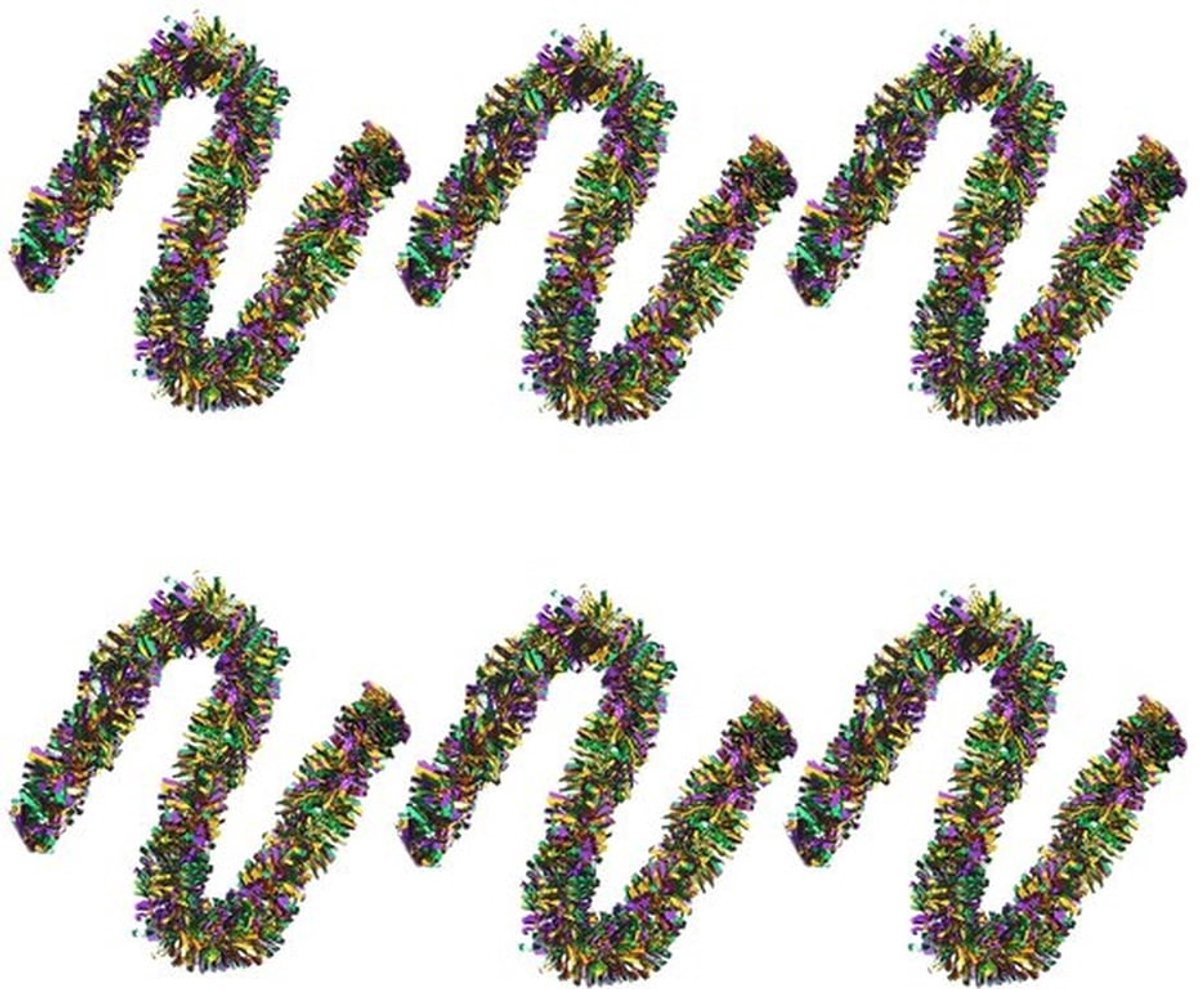 Mardi Gras Klatergoud Slinger ontvangen Klatergoud Ornament 2 m Paars Groen Goud Metallic Streamers voor Mardi Gras Carnaval Feestbenodigdheden (6)