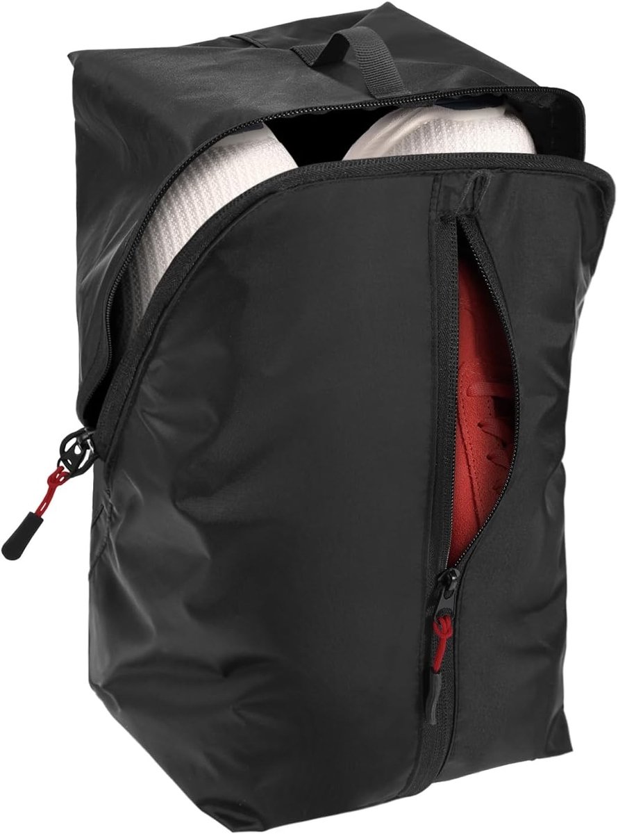 Waterdichte Schoenentas met Rits - Vuilbestendige Organizer voor Reizen en Thuisgebruik, Zwart, Ideaal voor Sport- en Wandelschoenen