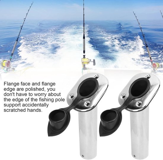 Stevige 9 Inch Vissershengelhouder - RVS Hengelsteun met Inbouwmontage en 30° Hoek - Set van 2 voor Boot en Vissen — afbeelding 3