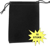 Fako Bijoux® - Cadeau Zakjes - Velours - 7x9cm - Zwart - 10 Stuks