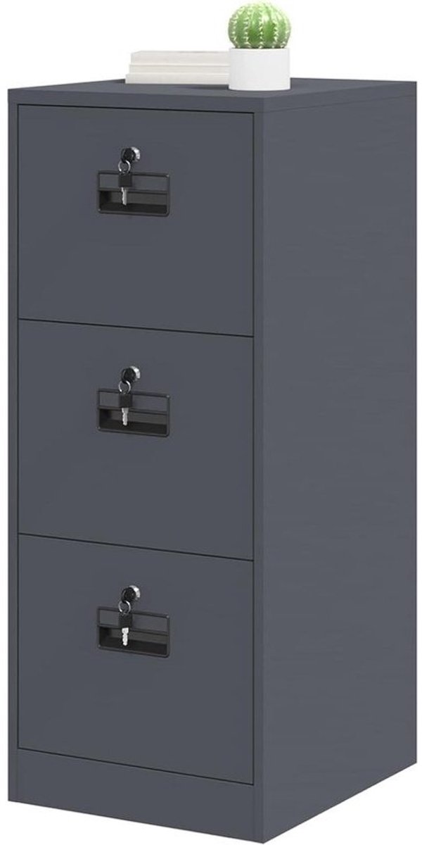 Archiefkast - Dossierkast Kantoor - Documenten Opbergen - Koudgewalst Staal - 44 x 50 x 1065 cm - Antraciet