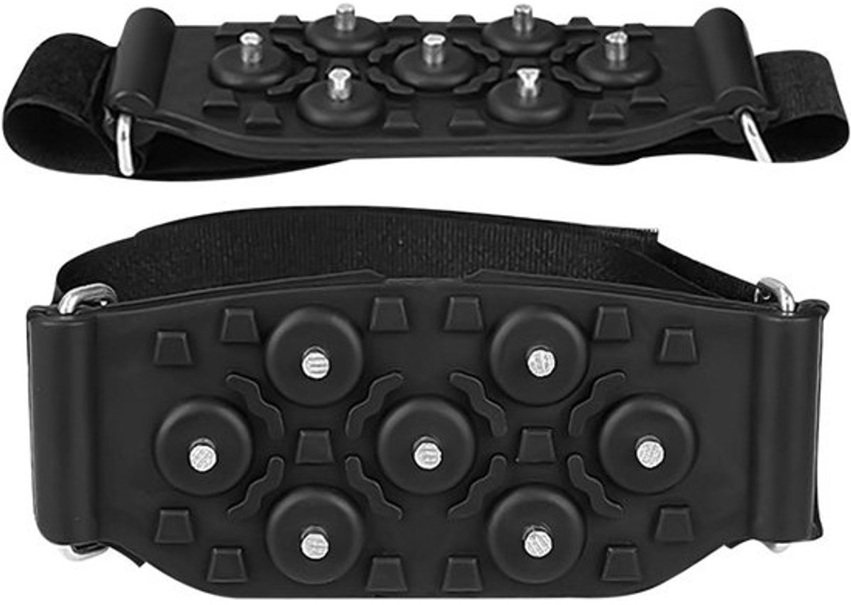 Schoenspikes - IJsklauwen Antislip - Winter Wandelen - Mangaanstalen Pinnen - Universele Pasvorm - Zwart