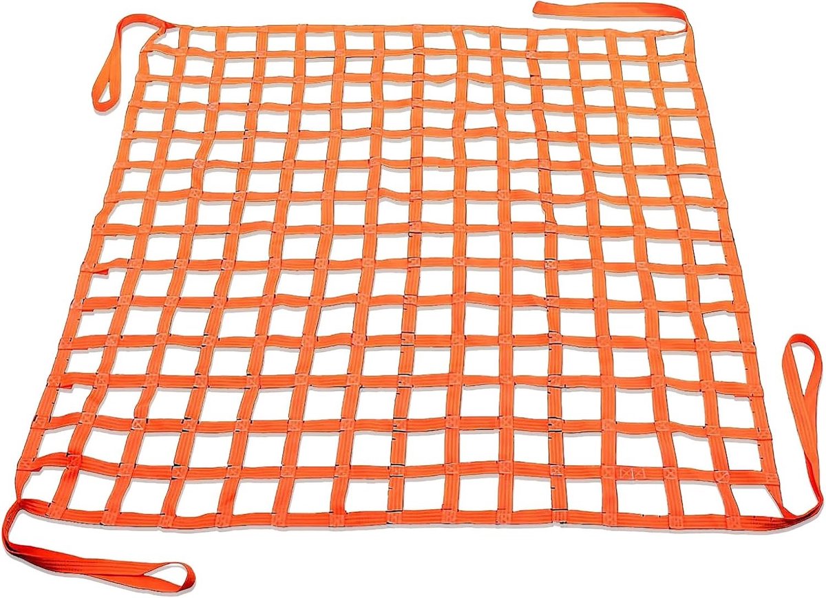 Lifting Net voor Veilig Transport van Lading, 1x1m Polyester Cargo Net met 300kg Capaciteit, Ideaal voor Opslag en Beveiliging van Kleine Lasten