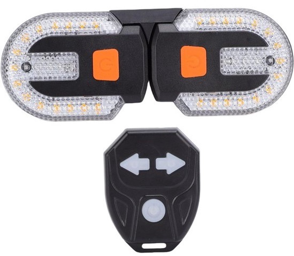 Fiets Richtingaanwijzers - Fietsverlichting Set - Veilige Fietstochten - Hoorbare Waarschuwing - 38 LED - Zwart