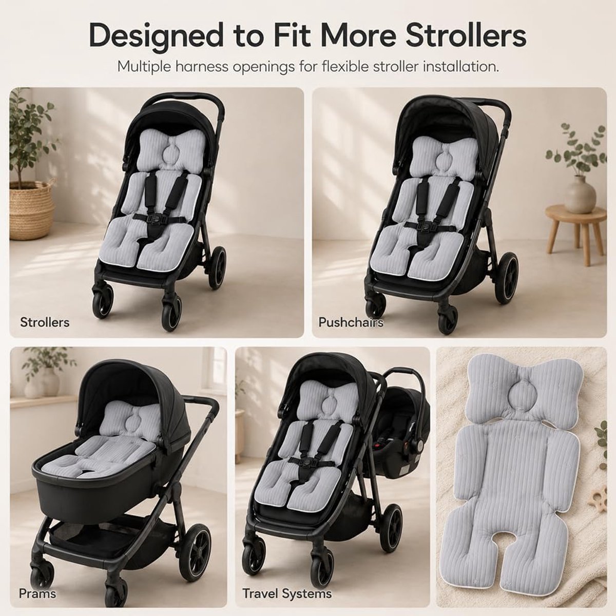 Zitverkleiner voor babyautostoeltje - Comfortabel & Zacht - Inlegkussen Kinderwagen - Stoelverkleiner baby - Baby zitkussen - Kussen voor Babystoel - Stoelverhoger - Autostoel - Veilig reizen - Wasbaar - Voor kinderwagen, autostoel, kinderstoel thumbnail 5