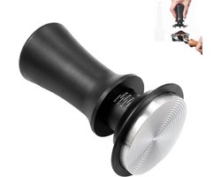 Professionele 58mm espresso tamper met ribbelbasis - Verstelbare druk en automatische reset, roestvrij staal 304, perfect voor barista's en koffieliefhebbers