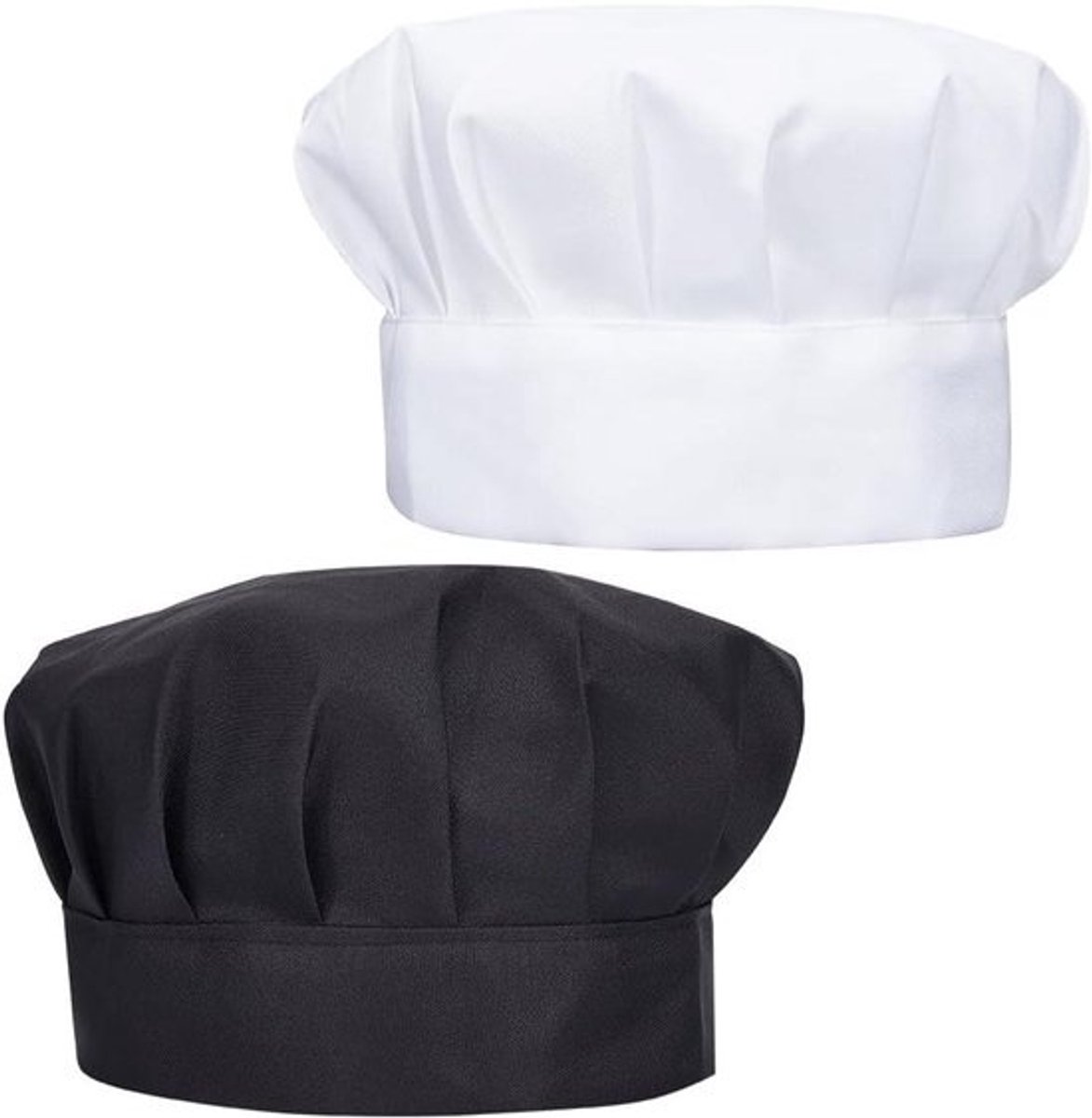 Chefkoksmutsen - Koksmuts dames heren - Keuken en bakken - Huidvriendelijk en ademend - 58-60 cm hoofdomtrek - Zwart