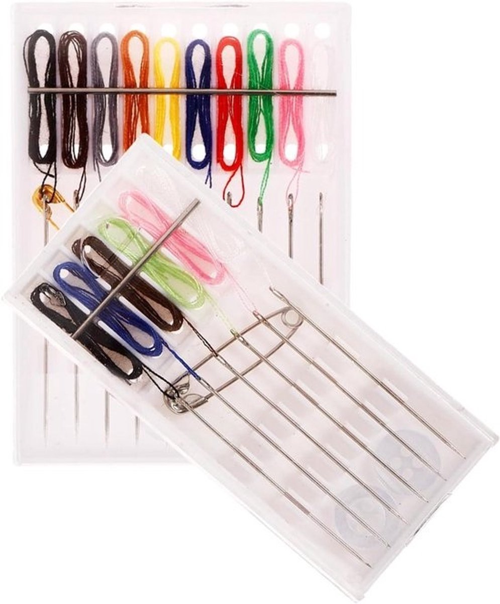 Naaipakketten - Naaiset - Kleding Reparen - Compact en Draagbaar - 7.50X5.50X0.50CM - Wit