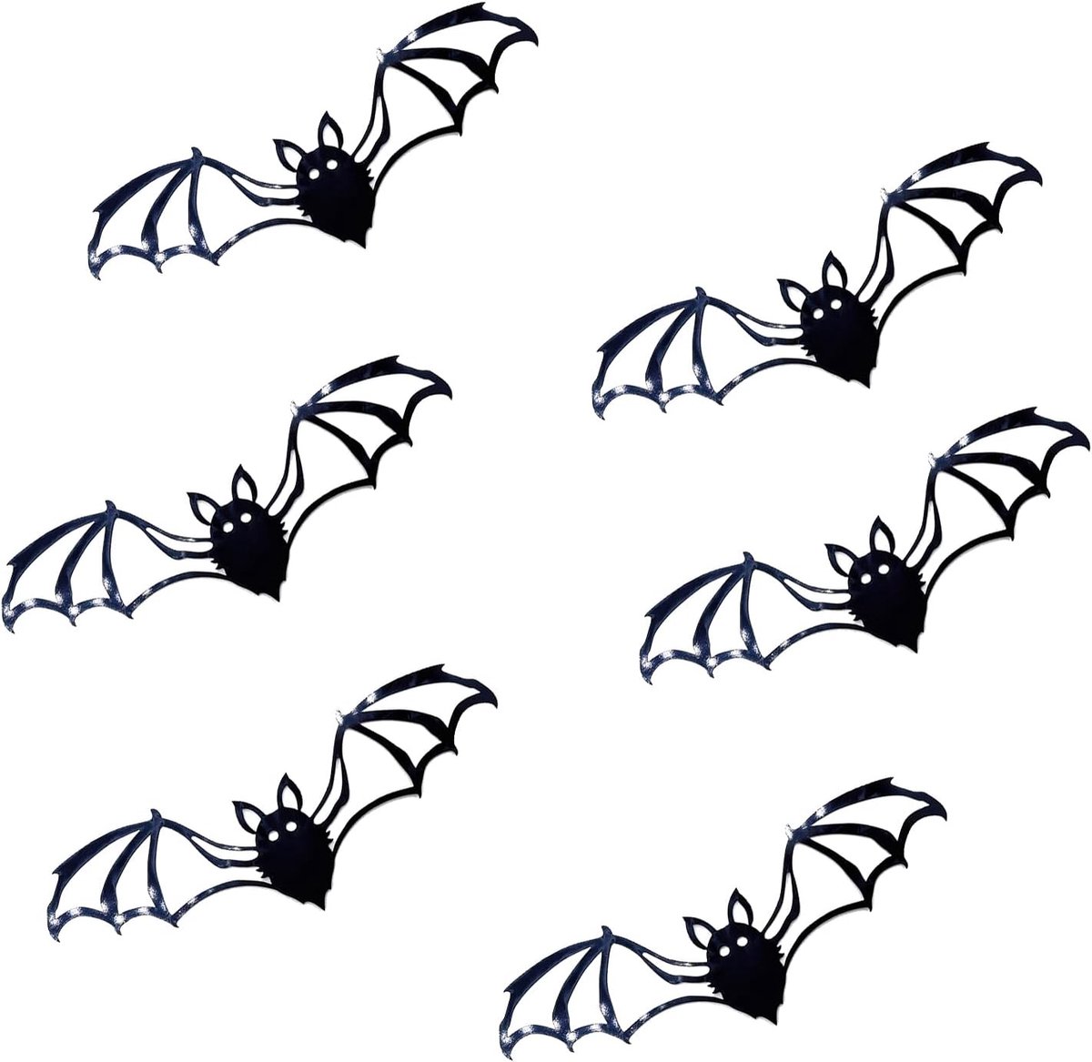 Halloween Decoratie - Vleermuis Decoratie - Holle 3D PVC Muurstickers - 15x5 cm - Waterdicht voor Binnen en Buiten - Zwart - 12 stuks