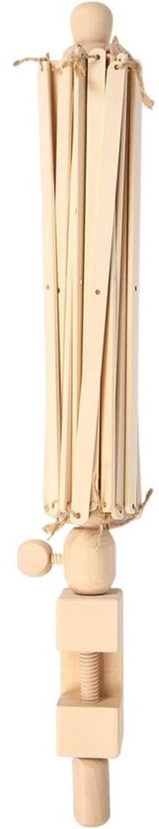 Houten Garenopwinder - Brei Accessoire - Garen Opwinden - Verstelbare Klem - 64 cm - Houtkleur