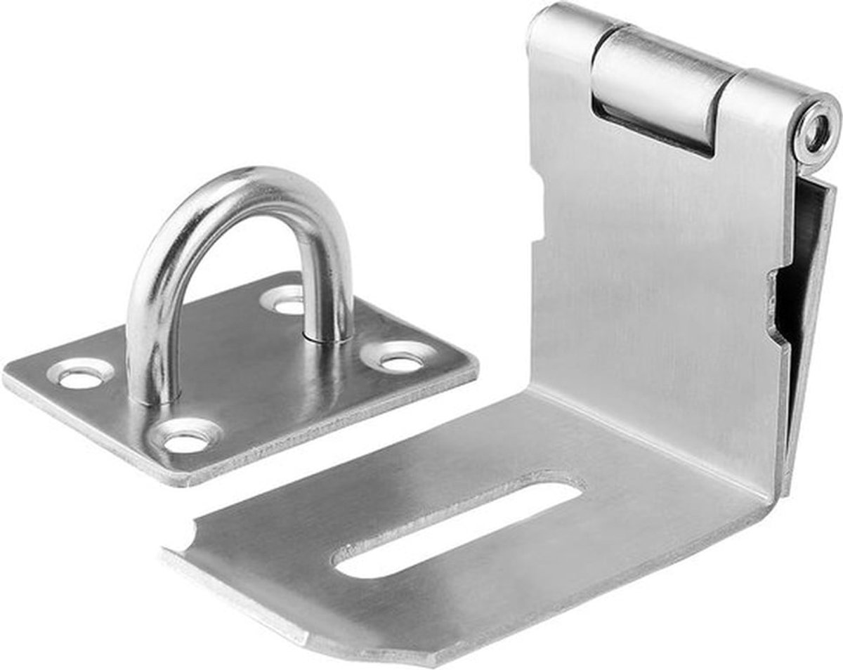 4 Stuks 4 Inch 90 Graden Hangslot Hasp, Kleine Rechte Hoek Hasp Slot met Schroeven voor Deur en Raam - Veiligheidsoplossing voor Thuis en Tuin