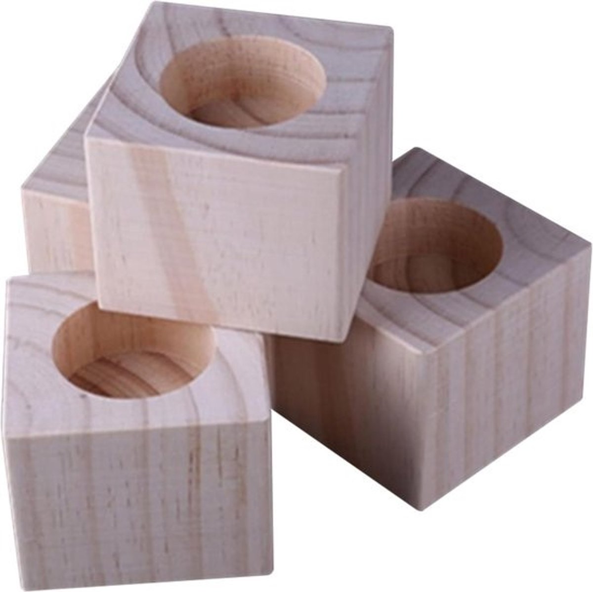 Houten Meubelverhogers - Stoel Bank - Extra Opslag - Robuuste Stevigheid - 4 Stuks Set - Houtkleur