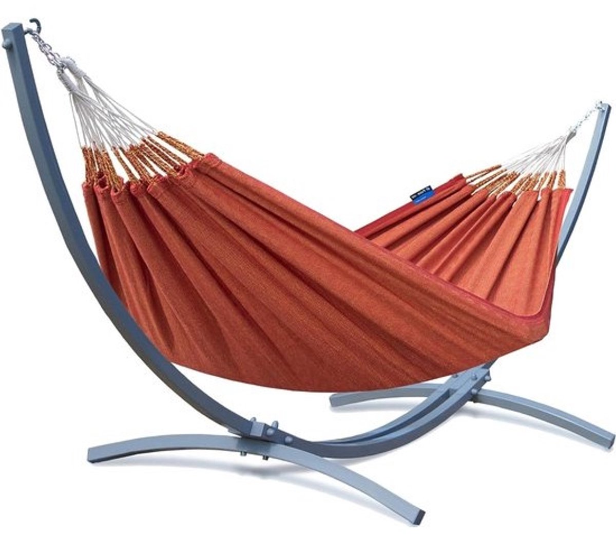 Hangmat met standaard - Dubbele hangmat XL hangmat - Ontspannen in de tuin - Verzinkte metalen frame