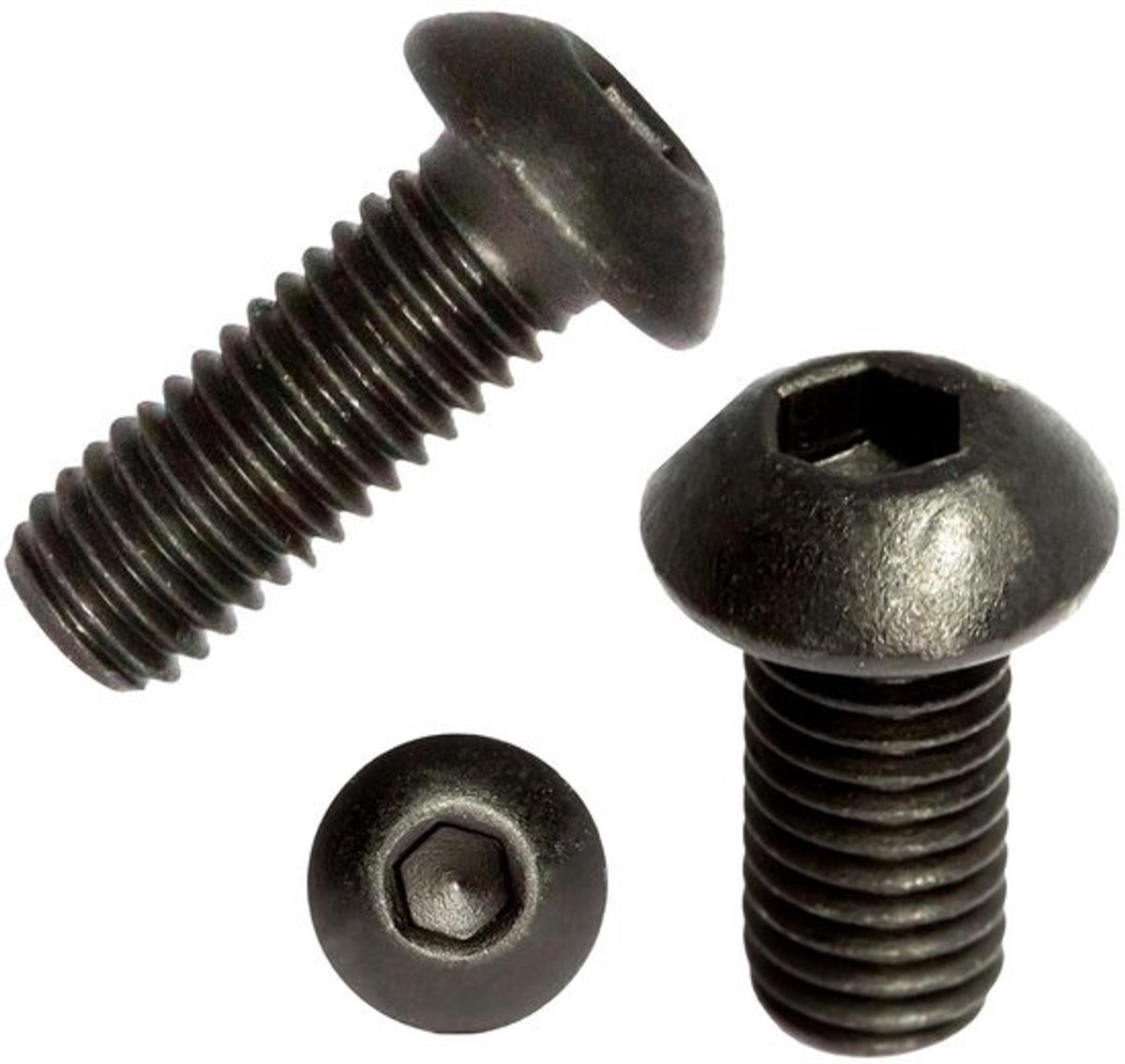 Lenskoppen Schroeven - Boutjes Inbus - Bevestigen Meubels - Zwarte Zinkvlokken - M6 x 20 mm - Zwart