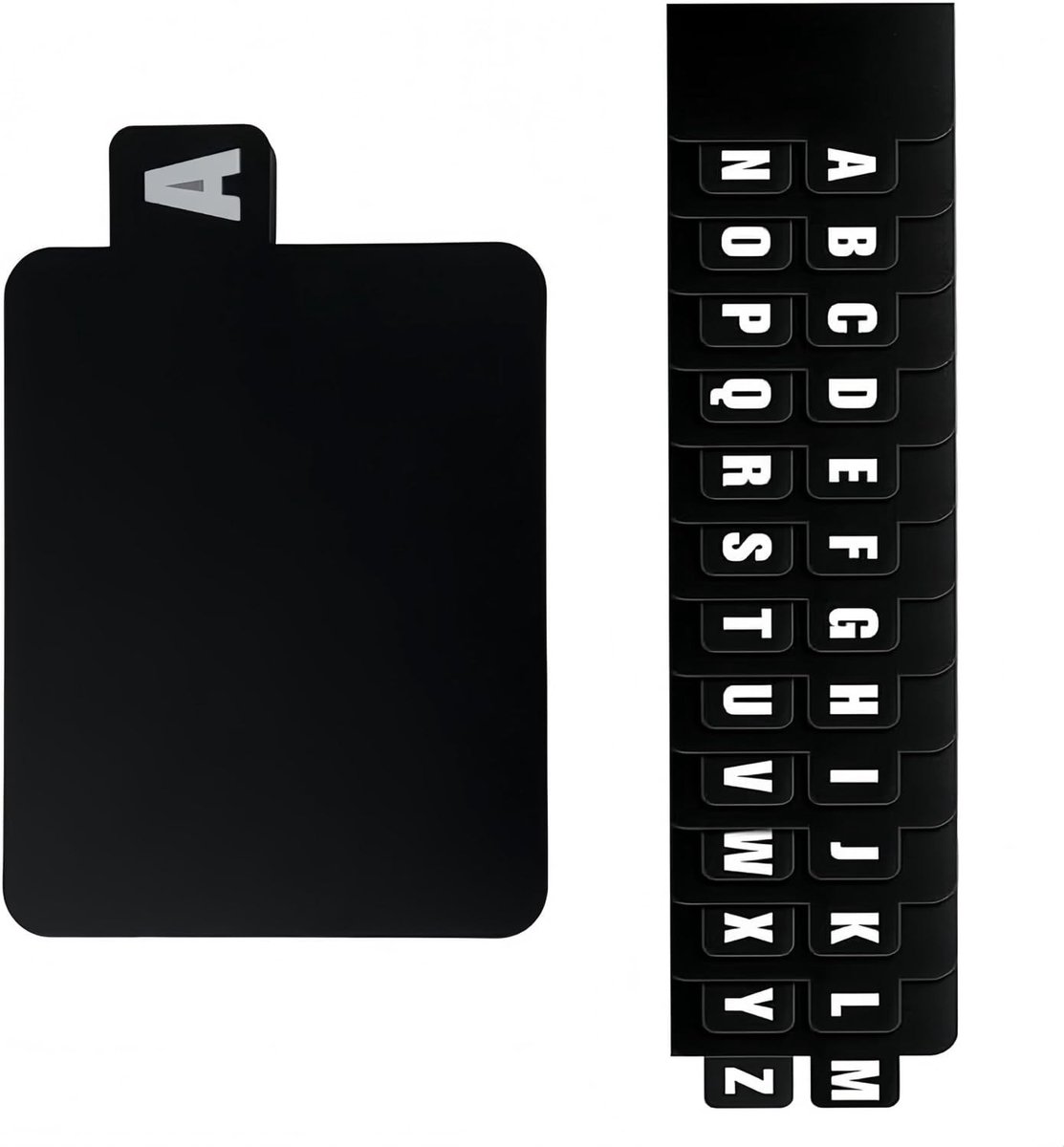 Alphabetische PP mappen set van 26 stuks, zwart, DIN A4, met 3 gaten voor dubbele letters en archivering