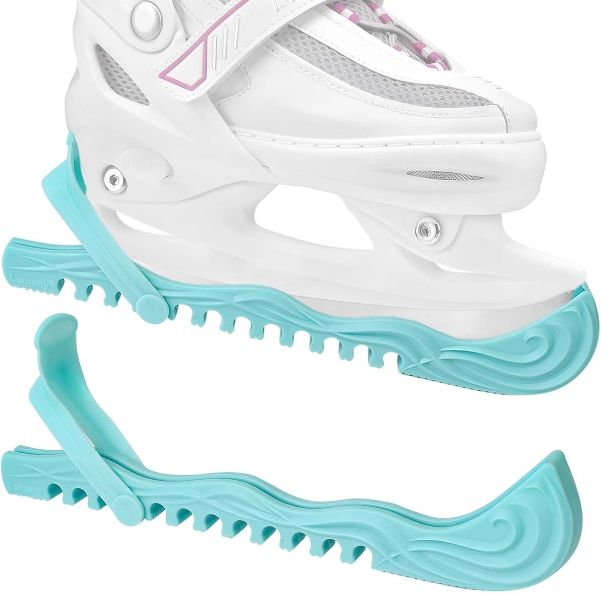 Verstelbare Schaatsbeschermers voor Kinderen, Silicone Skate Guards voor IJs- en Hockeyschaatsen, Bescherming en Accessoires voor Kunstschaatsen (Mint Groen, M)