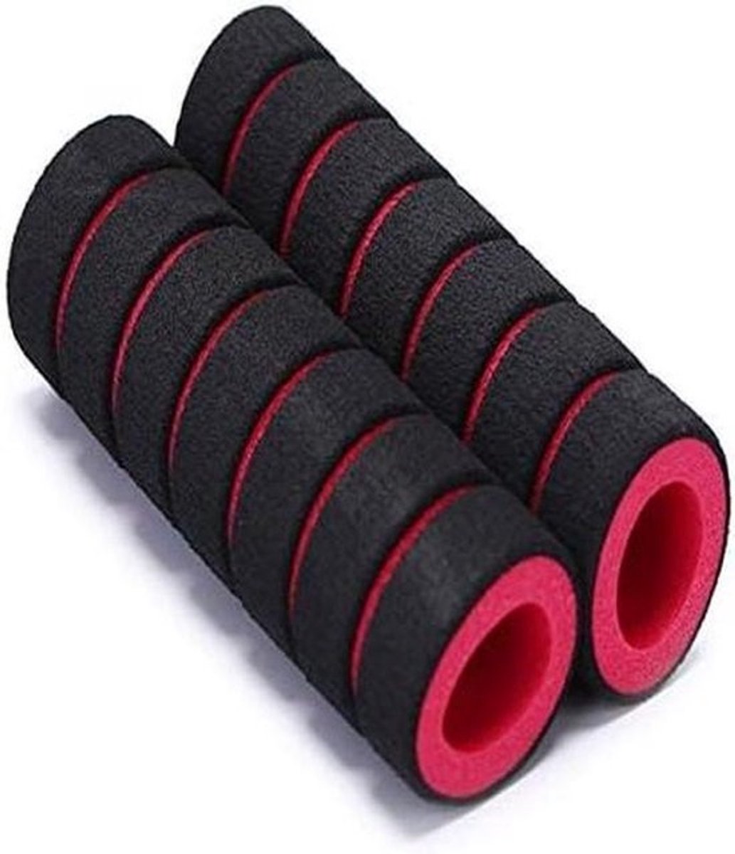 Fietsstuur Handvatten - Stuurgrepen Fiets - Comfortabel Fietsen - Ergonomisch Ontwerp - 105 x 27 mm - Rood Zwart