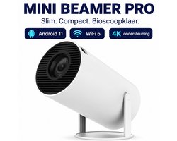 LUKARDIE® Mini Beamer Pro 4K Android 11 WiFi 6 – Draagbare Projector Thuisbioscoop