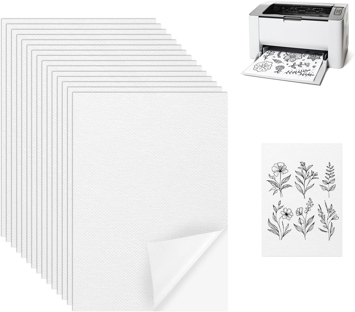 Set van 15 Wateroplosbaar Zelfklevend A4 Borduurpapier voor Handborduren, Printen en Tekenen - 30 x 21 cm