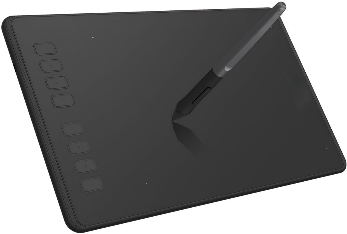 KIRA® Tekentablet - Grafisch Tekenpad voor Design & Illustratie - 8 Aanpasbare Sneltoetsen - Zwart - 32cm x 19cm x 1cm