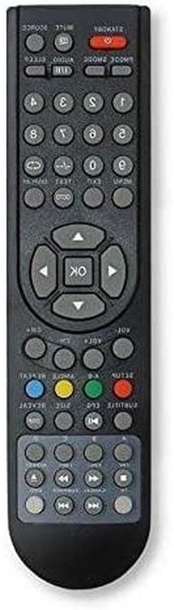 Vervangende Afstandsbediening - Universele Bediening - TV Bediening - 1 op 1 Model - 10 Meter Bereik - Zwart
