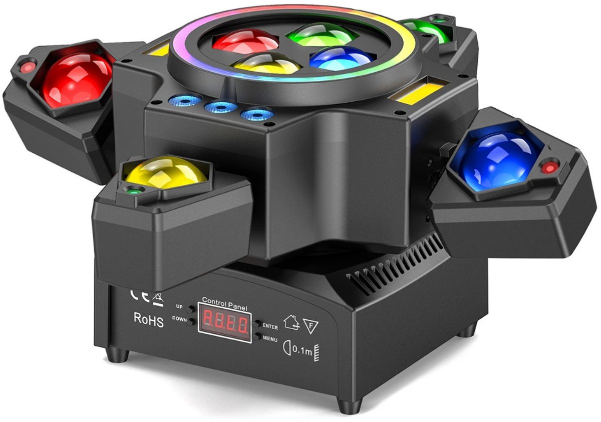 G&G discolamp - Discolampen - Moving head - Laserlamp - Feestverlichting - Stroboscoop - LED - Laser - Afstandsbediening - Zwart