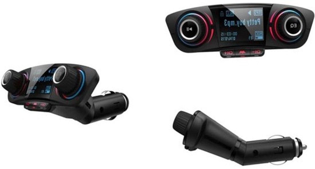 Draadloze Auto Ontvanger - FM Zender MP3 Speler - Muziek Streamen Auto - Dubbele USB Oplaadpoort - 13 cm - Zwart