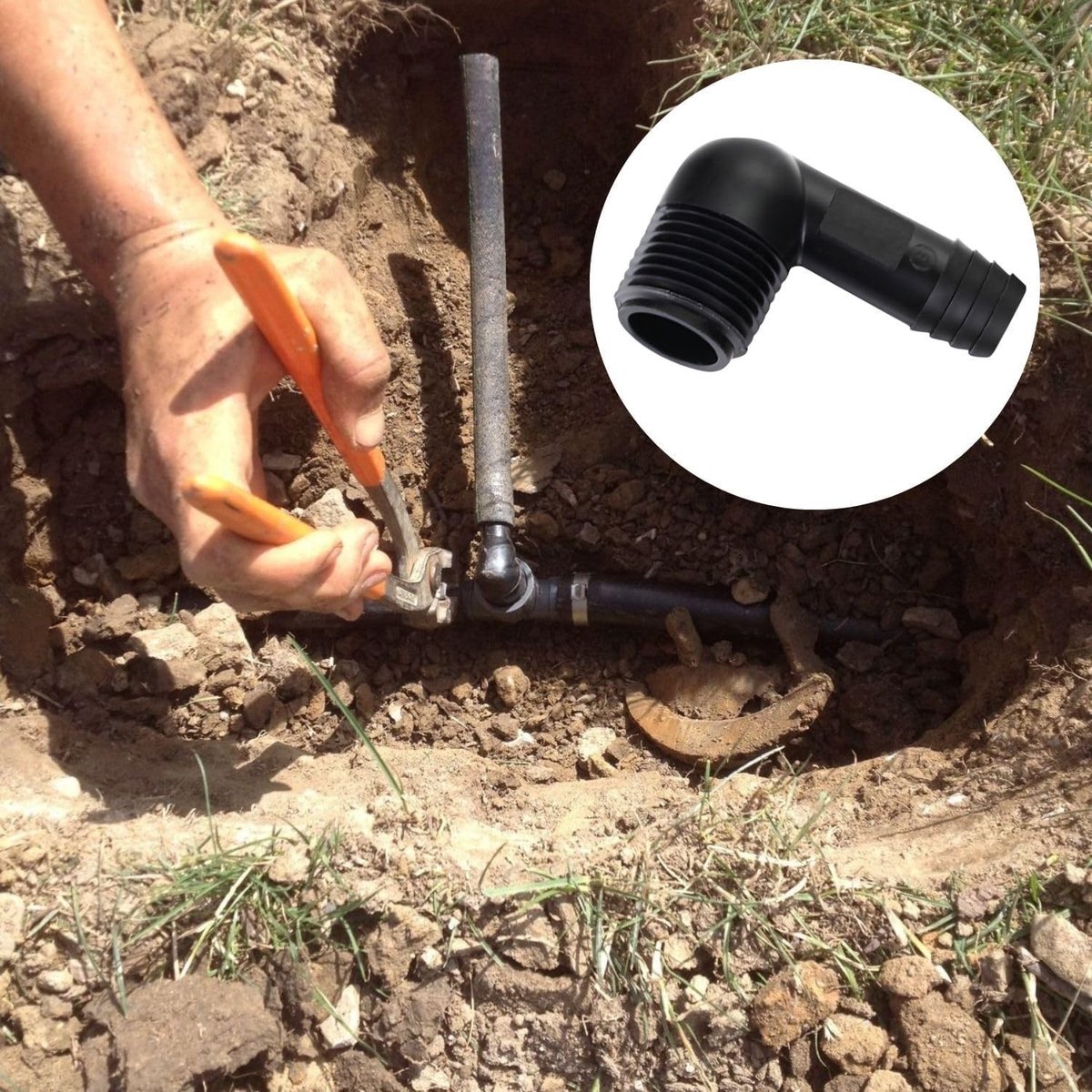 10 Stuks 1/2 Inch Tuin Hoekstuk, Verbindingsstukken voor Sprinklers, Vervangaccessoires voor Tuin- en Landbouwirrigatie (Zwart)