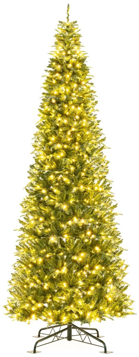 SureDeal® - Kerstbom - Hoge Kunstkerstboom - Verlichting Snelle Aansluiting - Binnen - Buiten Groen - 132x360 cm - groen