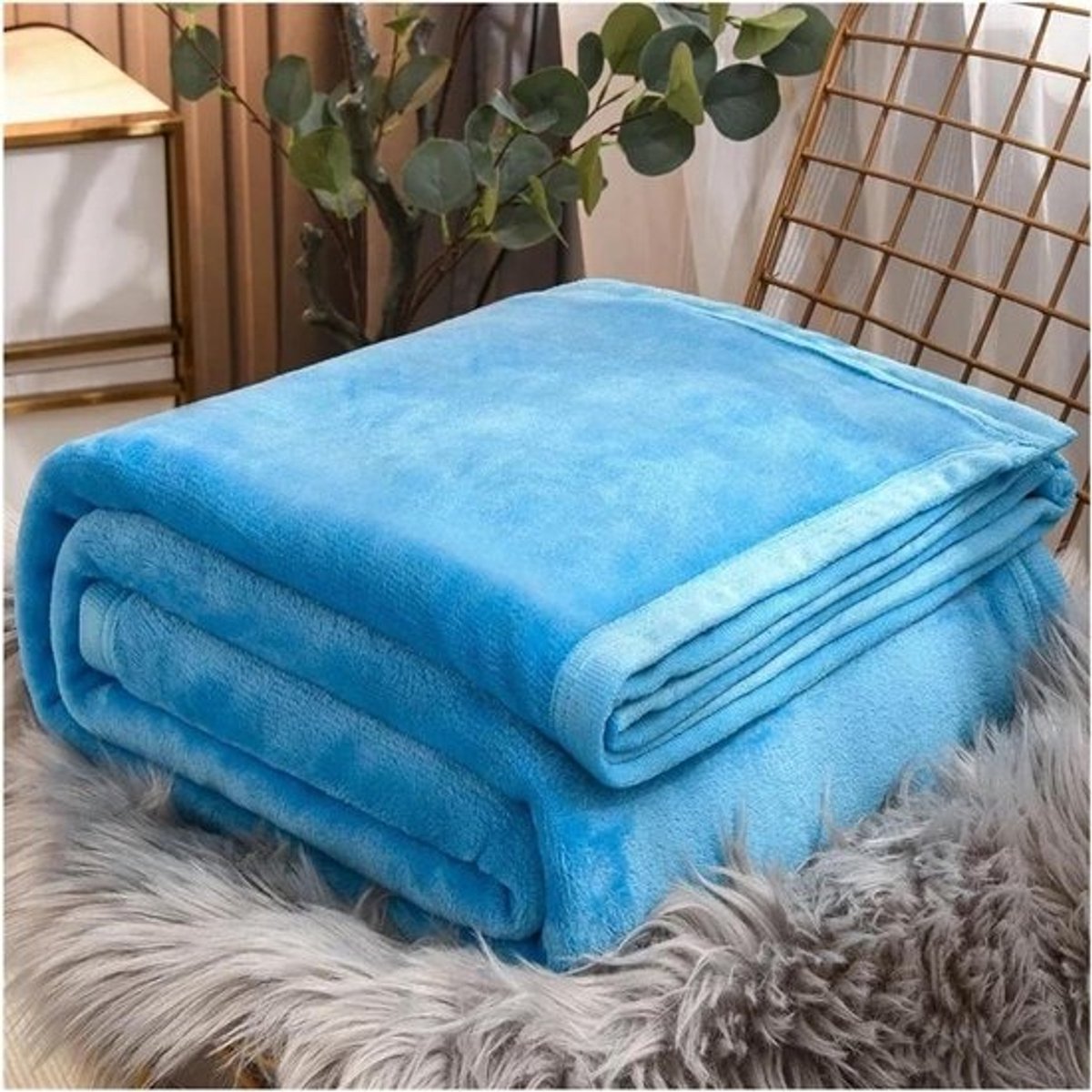 Flanellen Deken - Fleece Plaid - Bank en Bed - Lichtgewicht Warm - 150 x 200 cm - Effen Kleur