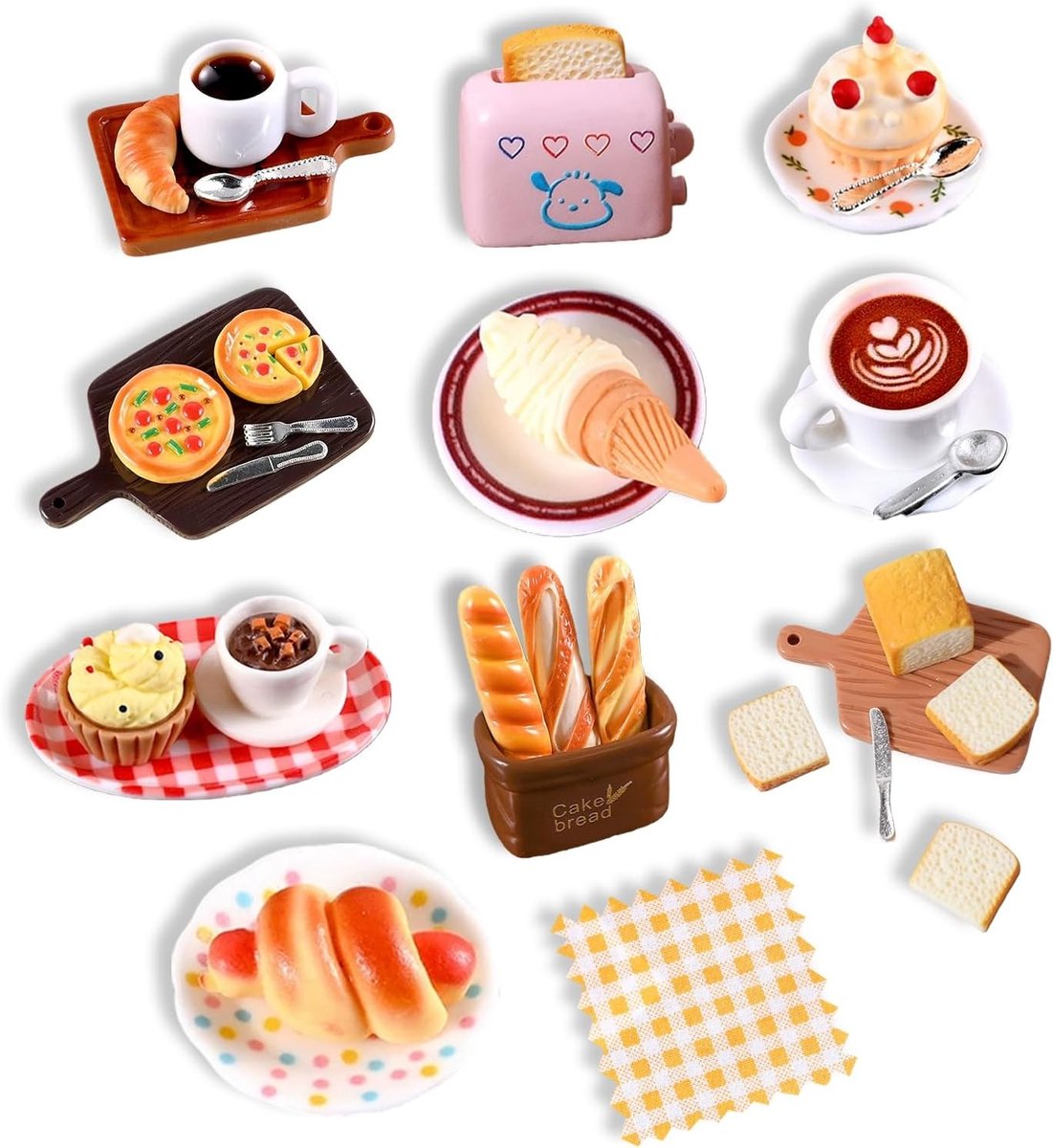 Miniatuur gnome accessoires voor poppenhuis - 36-delige set met voedsel, drank en decoratieve items voor DIY projecten