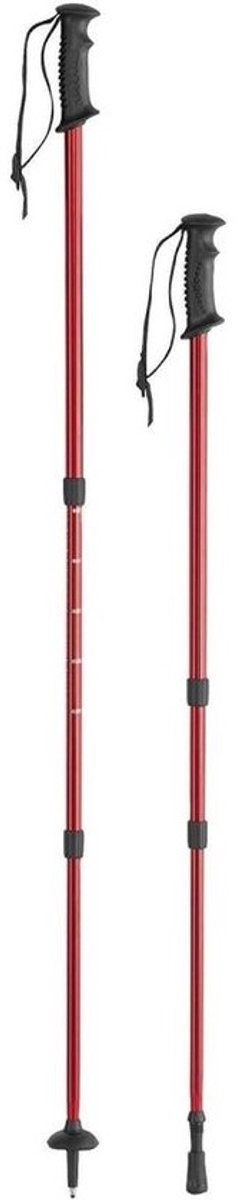 Wandelstokken - Trekkingstokken - Buitenactiviteiten - Schokdempende vering - 100-120 cm - Rood