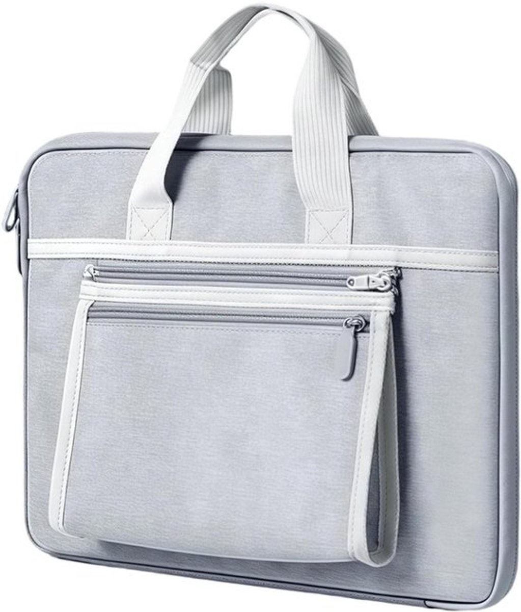 Waterdichte laptophoes - Laptoptas computerhoes - Veilige computeropslag - Schokbestendige bescherming - 35 x 25 x 3 cm - Grijs